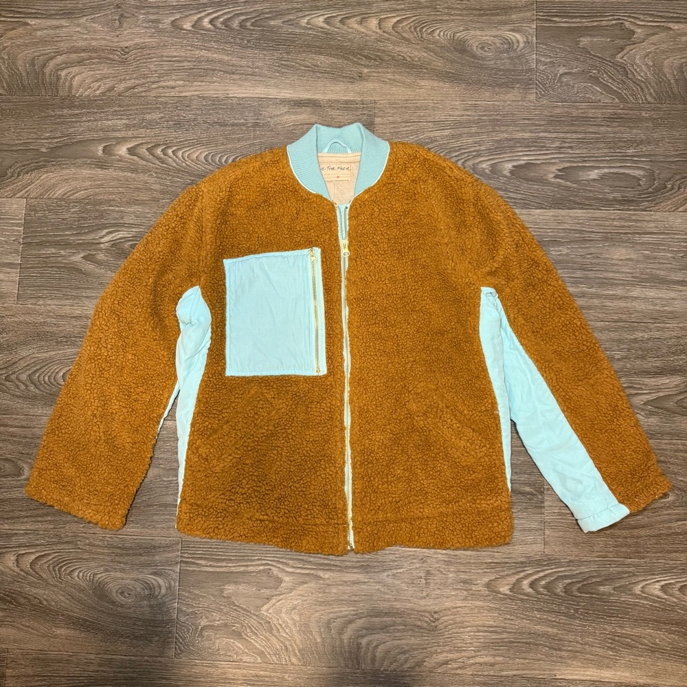 free people we the free rivington oversized fleece sherpa jacket